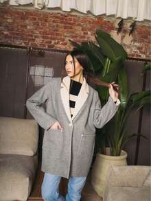 时尚休闲口袋中长外套