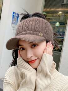 1pc Women's Beret Hat - Stylish Versatile Fisherman Cap With Short Brim, Foldable Design For All Seasons, Sun Protection, Stripe Craftsmanship, Inelastic, Holiday Theme, Winter - Multicolor - View 11