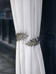 1件金属叶子臂环手镯，多款式开口手镯，也可作窗帘挂钩使用 - 彩色 - 查看 5