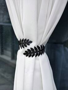 1件金属叶子臂环手镯，多款式开口手镯，也可作窗帘挂钩使用 - 彩色 - 查看 4