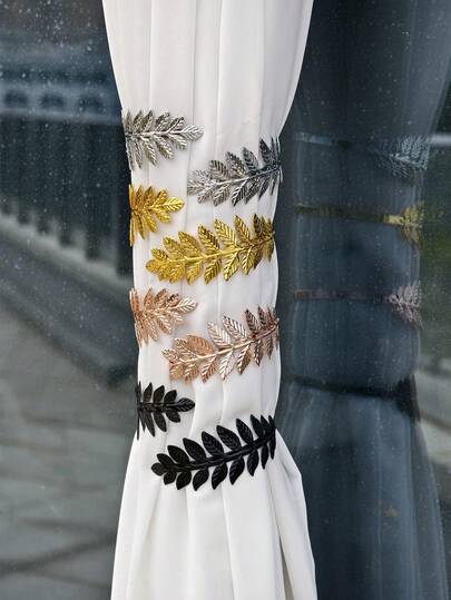 1pc Metal Leaf Armband Bracelet, Multi-Style Open Cuff Bracelet, Can Also Be Used As Curtain Hooks