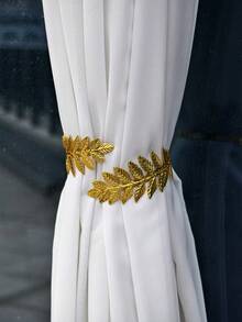 1件金属叶子臂环手镯，多款式开口手镯，也可作窗帘挂钩使用 - 彩色 - 查看 3