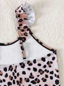 New Zebra Print One-Piece Swimsuit For Girls, Cute - Camel - View 4