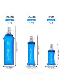 WRELS 1 pièce Bouteille d'eau de sport pliable de 150/250/500 ml, bouteille d'eau chaude et froide sans odeur pressée à chaud