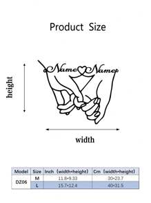 قطعة واحدة من لوحة الجدار المعدنية القابلة للتخصيص بتصميم يد بيد، ديكور جداري لفن الأزواج رمز للحب، مناسب لعيد الحب، الأزواج، حفلات الزفاف؛ قابل للتخصيص بأسماء الزوجين، مصنوع من معدن مقاوم للماء، 30سم* 23.7سم أو 40سم* 31.5سم، لا يحتاج إلى طاقة، ديكور قابل للنزع السهل التركيب، هدية لصديق/صديقة فريدة، هدايا مثالية لها لابنه ابنته، طلاب المدارس، الأطفال للذكرى السنوية، للأعياد المدرسية، المكتب، المنزل