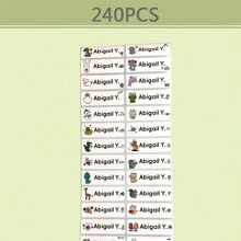 60/120/180/240pcs Customized Name Stickers, Name Labels, Personalized Stickers, Waterproof - Suitable For School And Daycare - Customizable Stickers Can Be Used Almost Anywhere, Perfect Gift For Family, New Year, Back To School, Fashionable Autumn, Children, Customized Children Growth Memento - Multicolor - View 9