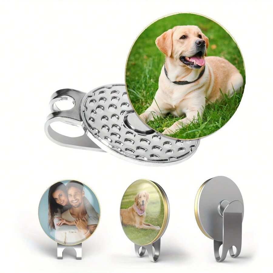 Personalized Golf Ball Marker - Magnetic Custom Golf Ball Marker Hat Clip With Customized Image For Golf Ball Lover Stylish And Convenient Never Lose Your Spot Again - Gold - View 1