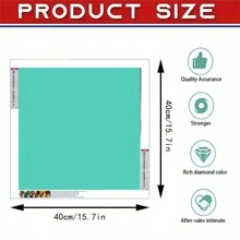 40x40厘米 5D钻石画套装 - 充满灵感的信仰、希望、爱的问候圆形亚克力钻石，适合成人和初学者DIY马赛克工艺，创意节日礼物，墙面艺术装饰 - 彩色 - 查看 6