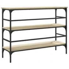 Sonoma Oak Engineered Wood Console Table 102x75 Cm Stylish Storage Solution For Living Room Entryway Home Decor - Brown - View 6