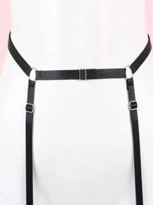 1 chiếc dây nịt gợi cảm cho nữ, dây đeo co giãn điều chỉnh được, đồ lót bondage, vòng đeo chân phong cách Gothic, thích hợp mặc hàng ngày, trang phục gợi cảm ngày Valentine, đi chơi đêm. - màu đen - Xem 9