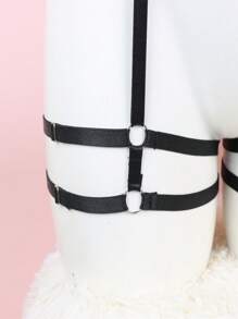 1 chiếc dây nịt gợi cảm cho nữ, dây đeo co giãn điều chỉnh được, đồ lót bondage, vòng đeo chân phong cách Gothic, thích hợp mặc hàng ngày, trang phục gợi cảm ngày Valentine, đi chơi đêm. - màu đen - Xem 8