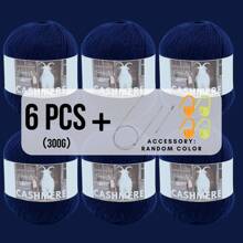 6 Balls 300g Soft Skin-Friendly Cashmere Yarn (50g*6, 65% Cashmere; 25% Acrylic; 10% Rayon), Suitable For Knitting Sweaters, Coats, Shawls, Hats, Comes With Knitting Tools - Stitch Markers, Yarn Needles - Multicolor - View 16