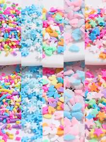 20g Resin Polymer Clay Glitter Sprinkle - DIY Decorative Filler For Snowflake/Heart/Star Crafts & Slime Making - Multicolor - View 1