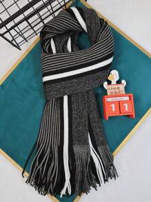 Khăn quàng cổ tua rua kẻ caro, chắp vá nhiều màu, khăn quàng cổ ấm áp & chăn cho cả nam và nữ, thích hợp cho mùa xuân, thu và đông - nhiều màu - Xem 13