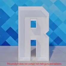 1 件装字幕字母马赛克大字母气球框架适用于生日派对婚礼背景装饰周年装饰预切大泡沫板（不含气球或热熔枪） - 白色 - 查看 31