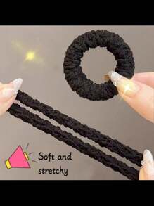 10/5 Scrunchies extra anchos, Ligas elásticas para el cabello, Sujetadores de cola de caballo, Bandas elásticas duraderas y de alta elasticidad adecuadas para cabello grueso, Regalo de graduación, Sujetadores de cola de caballo, Ligas para el cabello, Scrunchies, Accesorios para el cabello, Bandas de goma, Accesorios de belleza para el hogar - Negro - Ver 7