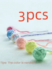 1pc/2pcs/3pcs Interactive Woolen Cat Yarn Ball - Fun Pet Play And Scratching Toy For Winter - Durable And Chew-Resistant Pet Supplies.Mother's Day