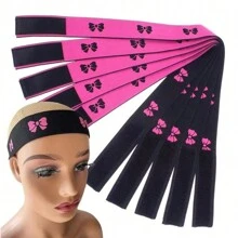 5 chiếc dây thun SElastic cho tóc giả để làm tan chảy phần trước bằng ren, dây thun làm tan chảy ren cho tóc giả bằng ren, dây thun làm tan chảy tóc giả cho phần rìa, dây thun làm tan chảy tóc giả, vật dụng làm tóc giả, phụ kiện tóc giả - Hồng - Xem 12
