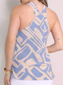Duna Women's Tank Top Twist Front And Back Basic - Baby Blue - View 5