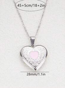 Customized Photo Necklace, Heart-Shaped Pendant Box, Suitable For Customizing Family, Couple, Pet Photos, Ideal For Anniversary, Birthday, Christmas Gift,Gold,Silver,Stylish,Colorful,Vintage,Simple,Unisex,Casual,Cuties,Custom,Personalized,Unique,Ideal Gifts For Him,Ideal Gifts For Her,Her,Boyfriend,Girlfriend,Dad,Mom,Family,Friends,For Anniversaries,For Birthdays,For Graduation,For Prom,For Party