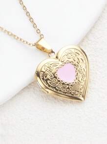 Customized Photo Necklace, Heart-Shaped Pendant Box, Suitable For Customizing Family, Couple, Pet Photos, Ideal For Anniversary, Birthday, Christmas Gift,Gold,Silver,Stylish,Colorful,Vintage,Simple,Unisex,Casual,Cuties,Custom,Personalized,Unique,Ideal Gifts For Him,Ideal Gifts For Her,Her,Boyfriend,Girlfriend,Dad,Mom,Family,Friends,For Anniversaries,For Birthdays,For Graduation,For Prom,For Party