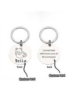1pc Personalized Engraved Kitten And Puppy ID And Contact Information Anti-Loss Collar Tag Dog And Cat Nameplate Accessories