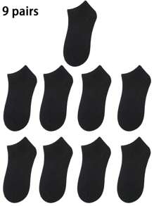 9/15 pares de calcetines de media caña para hombres, calcetines suaves y transpirables adecuados para uso diario para hombres y mujeres, calcetines de media caña unisex simples y cómodos