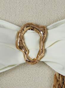 Polovedo Official Solid Color Sexy Bandeau Bikini Swimsuit, Valentine's Day