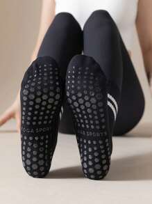 Women Anti-Slip Yoga Socks, Mid-Calf Silicone Grip Socks For Pilates, Fitness, Indoor Exercise - Multicolor - View 2