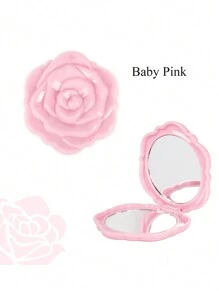 Pack Of 5 Compact Mirror Pink Mirror Plastic Mini Travel Makeup Mirror Portable Foldable Mirrors Rose Flower Shaped Compact Mirror Hand Bridesmaids Gift For Women Wedding Party Birthday Home Decor Back To School Room Decor School Supplies - Multicolor - View 13