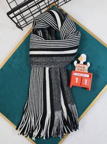 Khăn quàng cổ tua rua kẻ caro, chắp vá nhiều màu, khăn quàng cổ ấm áp & chăn cho cả nam và nữ, thích hợp cho mùa xuân, thu và đông - nhiều màu - Xem 7