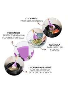 Juego De Utensilios Libre de BPA Grado Alimentario Para Cocina De Silicon 12pz - Gris - Ver 7