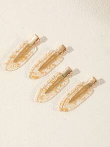 4pcs Acetate Seamless Bangs Side Hair Clips, Suitable For Women To Wear Daily For Makeup, Hygiene, Gift For Friends & Girlfriends, Hair Accessories For Women, Hair Tools, Beauty Accessories, Curly Hair Accessories For Women, Fall, Travel, Hair Tools, Accessories Women, Hair Stuff, Fall, Hair Accessories Women, Hair Tools, Hair Stuff, Stuff, Beauty Accessories, Gifts, Travel, Gifts For Women, Hair Stuff, Stocking Stuffers,Stocking Fillers,Stocking Stuffers For Women,Stocking Fillers Women, Stocking Stuffers For Adults,Stocking Fillers For Adult,Hair Stuff,Coming-Of-Age Hair Accessory, Hair Accessories,Gift Ideas For Women,Beauty Stocking Fillers, Gifts For Women - Gold - View 3