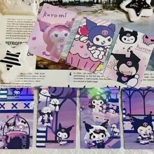 Kuromi Laser Bookmark Small Card HD Exquisite Creative Card Flash Card Collection Card(Random Pattern ) - Purple - View 2