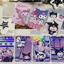 Kuromi Laser Bookmark Small Card HD Exquisite Creative Card Flash Card Collection Card(Random Pattern ) - Purple - View 6