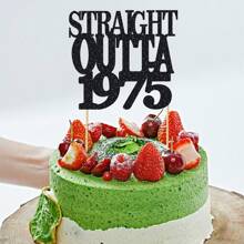 1Pc Straight Outta 1985/1935/1945/1955/1965/1975 Cake Topper For 40th/90th/80th/70th/60th/50th Men And Women Birthday Party Funny 40/90/80/70/60/50 And Fabulous Decoration