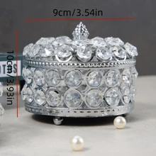 1pc Octagonal Pearl Jewelry Box, Elegant Princess Crystal Jewelry Box, Trinket Storage Organizer Case, Luxury Ring Holder