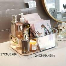 1PCS Desk Storage Box Cover Scrub Facial Mask Box Storage Rack Sorting Basket Lipstick Desk Skin Care Cosmetics Box - White - View 3