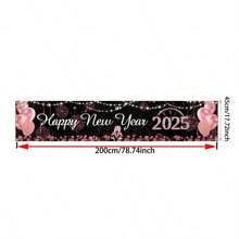 1 件 2025 新年玫瑰金装饰背景横幅适用于新年派对场地装饰 - 粉色 - 查看 10