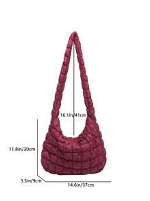 Bolso de mano bordado de moda, bolso de hombro casual de mujer, diseño en forma de empanadilla