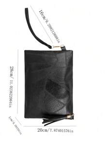 Quadratische Tasche mit Mittel Prägung, Detail, Modisch Reißverschluss,