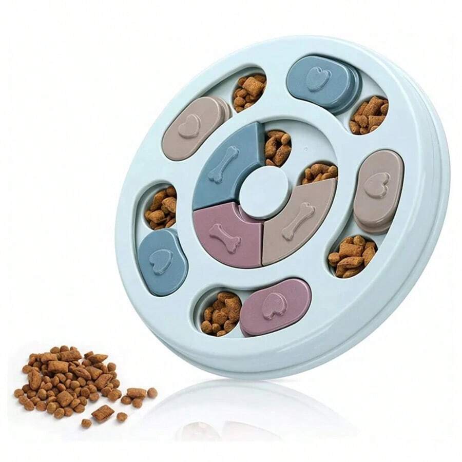Interactive Dog Puzzle Feeder Bowl - Slow Eating & Brain Training Toy For Dogs, Food Hiding Game Bowl To Prevent Bloat, Boredom Relief & Mental Stimulation - Màu xanh lam - Xem 1