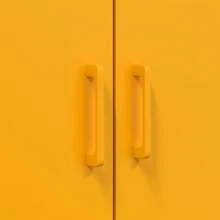 Stylish Mustard Yellow Steel Highboard 613 Cm Modern Storage Cabinet - Yellow - View 10