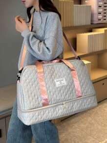 多功能休闲男女通用旅行行李袋，带拉链，大容量独立鞋隔层，轻便单肩包，适合学校、学校配件、学校用品