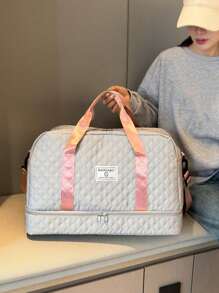 多功能休闲男女通用旅行行李袋，带拉链，大容量独立鞋隔层，轻便单肩包，适合学校、学校配件、学校用品