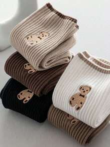 Esportes ao ar livre Aleatório 5 pares de meias de urso marrom de desenho animado