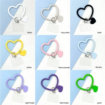 New Heart Shaped Solid Color Soft Liquid Silicone Bracelet Mobile Phone Ring Mobile Phone Pendant Universal Mobile Phone Case Lanyard CCD Camera Pendant Keychain Lanyard With Wrist Strap And Large Ring Anti-Fall And Anti-Lost Ring Bracket Valentine's Day Festival Birthday Gift For Yourself, Friends, Girlfriend! Gifts For Mother, Family, Friends, Birthday, Holiday Phone Charm, Phone Chain