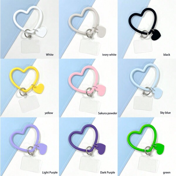 New Heart Shaped Solid Color Soft Liquid Silicone Bracelet Mobile Phone Ring Mobile Phone Pendant Universal Mobile Phone Case Lanyard CCD Camera Pendant Keychain Lanyard With Wrist Strap And Large Ring Anti-Fall And Anti-Lost Ring Bracket Valentine's Day Festival Birthday Gift For Yourself, Friends, Girlfriend! Gifts For Mother, Family, Friends, Birthday, Holiday Phone Charm, Phone Chain