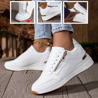 New Women Wedge Heel Casual Sporty Sneakers, Anti-Slip Versatile Shoes