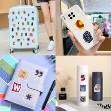 100张文字贴纸，乙烯基材质，美观实用，适用于剪贴簿、日记本、笔记本电脑、保险杠、滑板、水瓶、电脑、手机、卡通图案、安全帽、汽车贴纸等。 - 彩色 - 查看 11